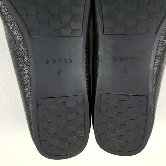 Birdies Starling Leather Loafer Flat Women 8 Black Laser Cut Slip On Casual Shoe - Picture 12 of 13